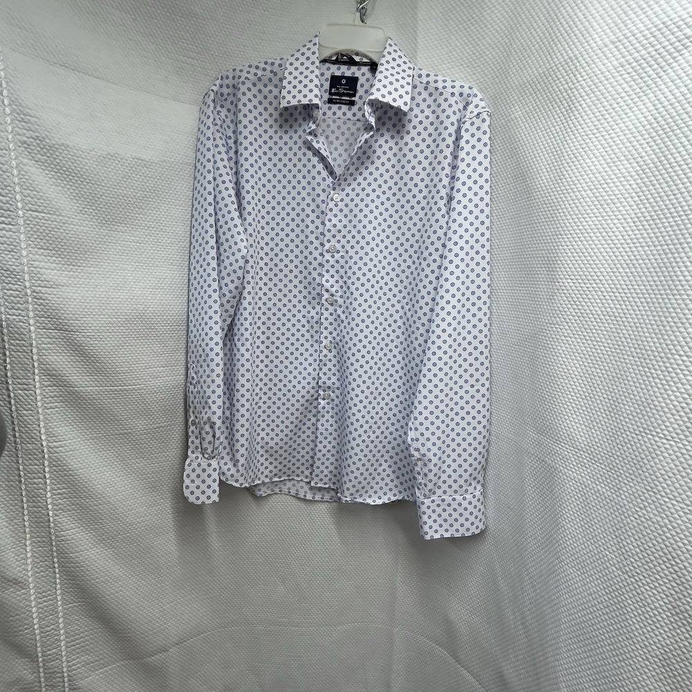 Bob Sherman Slim Fit Button Up Long Sleeves Medium‎ All Way Stretch